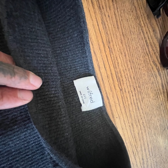 Aritzia Marie top sweater charcoal gray xxs 2xs boatneck boat neck rib ribbed xs - Picture 4 of 14